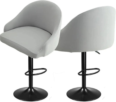 2 Pack Bar Stool Slipcovers Stretch Swivel Chair Covers with Back for Counter Armchairs and Kitchen Island Chairs