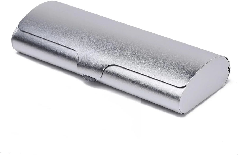 Hard Aluminum Eyeglasses Case Matte Metal Spectacle Box for Sunglasses Storage Silver, Aluminum Construction, Practical Everyday Use
