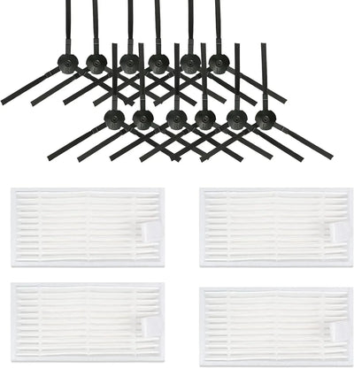 Robotic Vacuum Replacement Parts Kit with 6 Pairs Side Brushes and 4 High Efficiency Filters for ILIFE V3 V3s V5 V5s Pro V50 V55