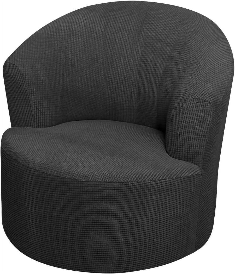 2 Pack Swivel Barrel Chair Slipcover Stretch Soft Washable Furniture Protector for Round Club Accent Chairs Living Room Black