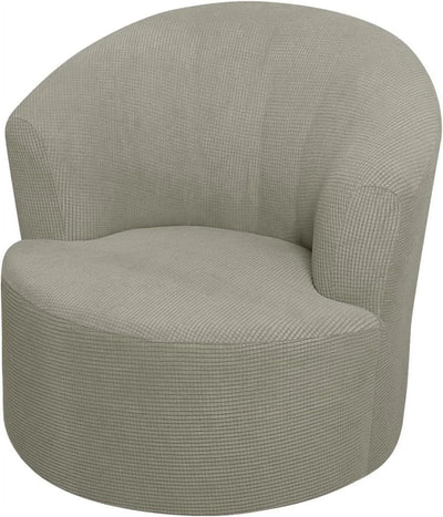 2 Pack Swivel Barrel Chair Slipcover Stretch Soft Washable Furniture Protector for Round Club Accent Chairs Living Room Beige, Brown