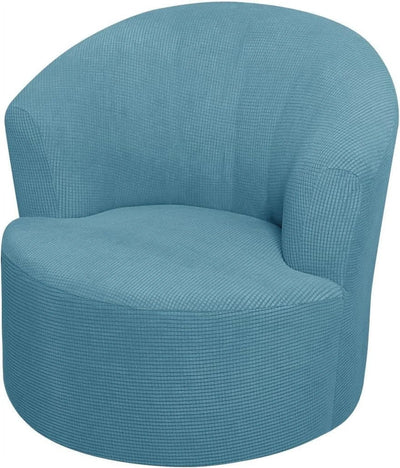 2 Pack Swivel Barrel Chair Slipcover Stretch Soft Washable Furniture Protector for Round Club Arm Accent Chairs Living Room Blue