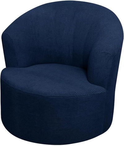 2 Pack Swivel Barrel Chair Slipcover Stretch Soft Washable Furniture Protector for Round Club Accent Chairs in Living Room Navy Blue