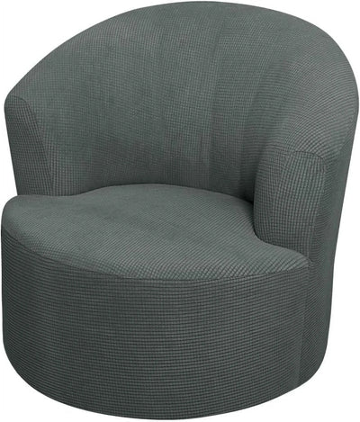 1 Pack Swivel Barrel Chair Slipcover Stretch Soft Washable Furniture Protector for Round Club Accent Chairs Living Room Gray