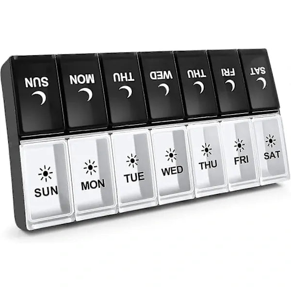 Daily Pill Organizer 2 Times a Day, Large Weekly Morning Evening Day Night Medicine Case, 7-Day Pill Box, PP Plastic Material