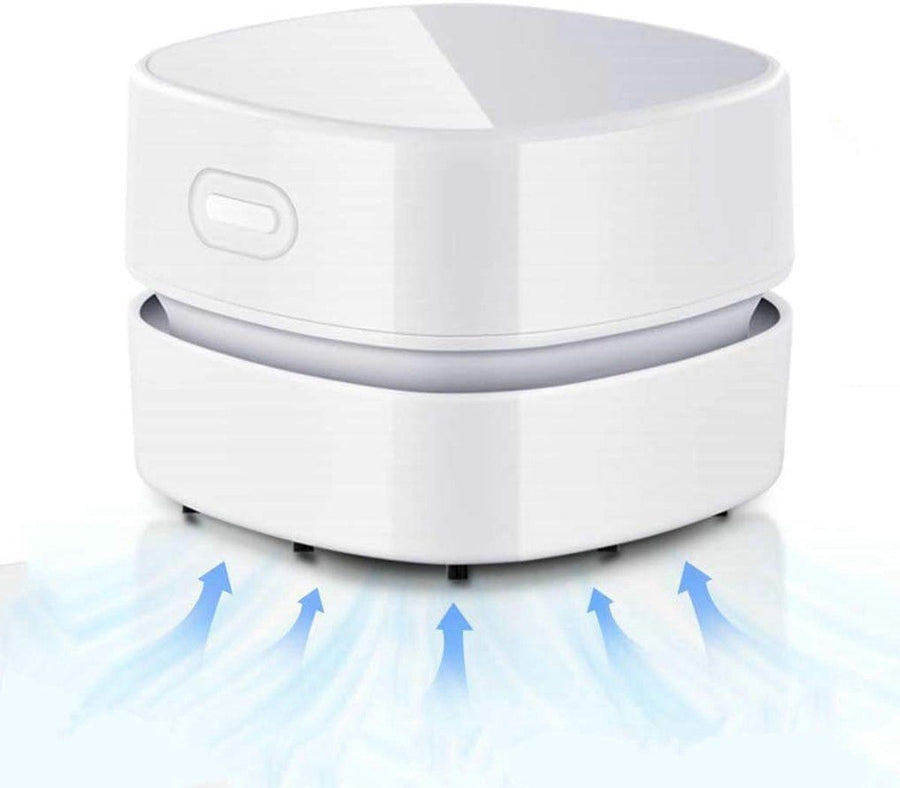 Mini vacuum cleaner, small vacuum cleaner, Mini cordless table vacuum, rechargeable, 360 Degree rotatable table vacuum, 7.9 x 7.9 x 6 cm, USB, White