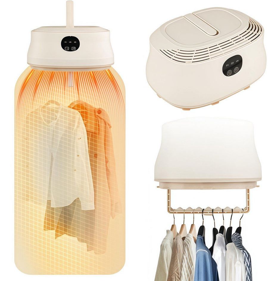 Portable Mini Clothes Dryer, Foldable Electric Drying Cabinet with PTC Heating, 3D Airflow and Timer for Home, Apartment and Travel