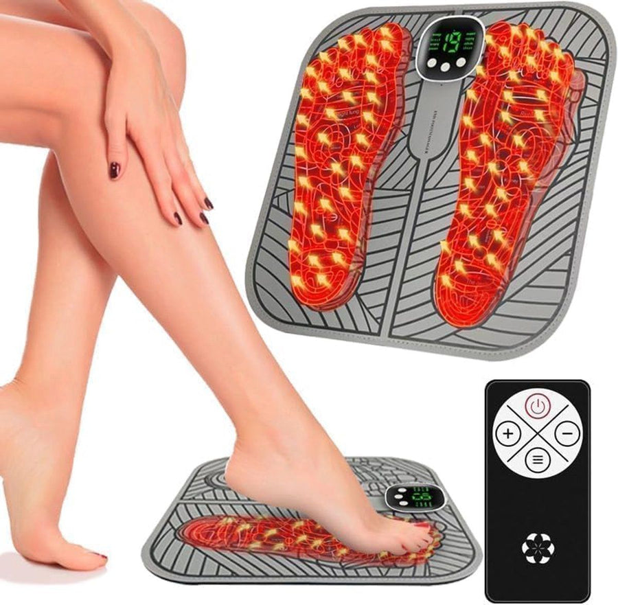 Foot Massager, Foot Massager Device, Foot Massager for Circulation, Electric Foot Massager with, 19 Levels, 8 Settings, USB, Grey