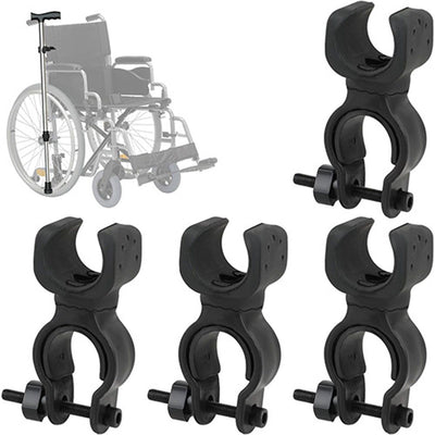 4 Pieces, Cane Holder, Crutch Holder, Universal Crutch Cane Bracket, Walking Stick Holder, Bicycle Clamp, Black