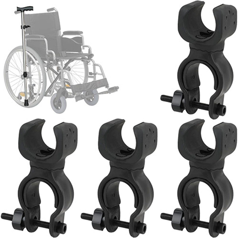 4 Pieces, Cane Holder, Crutch Holder, Universal Crutch Cane Bracket, Walking Stick Holder, Bicycle Clamp, Black