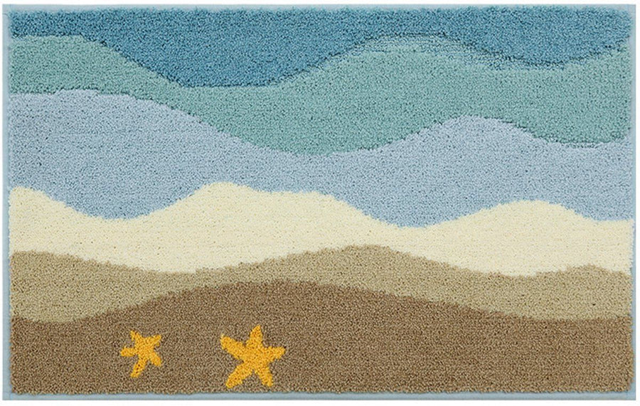 Indoor Doormat, Non-Slip Entrance and Bathroom Mat with Beach Pattern, Absorbent Floor Rug for Doorway and Home Use, 40 x 60 cm