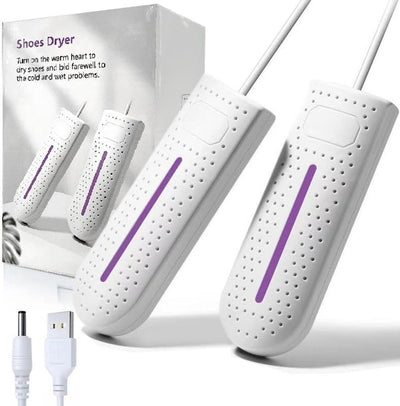 Shoe Dryer, Portable Shoe Dryer, Electric Shoe Dryer with Heating, For Drying Sneakers, Socks, 16.5 x 6 cm, USB, White