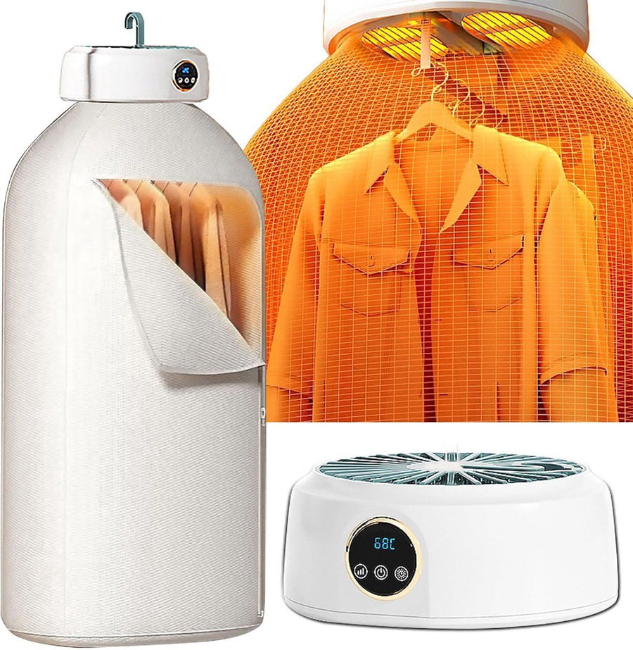 Portable Dryer, Mini Electric Foldable Dryer With Remote Control And Drying Bag, 360 Degree Hot Air Drying With Smart Timing