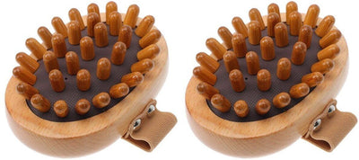 2 Pieces, Cellulite Massage Brush, Wooden Body Roller for Neck and Legs, Reduces Cellulite and Improves Skin Texture, Skin Brush