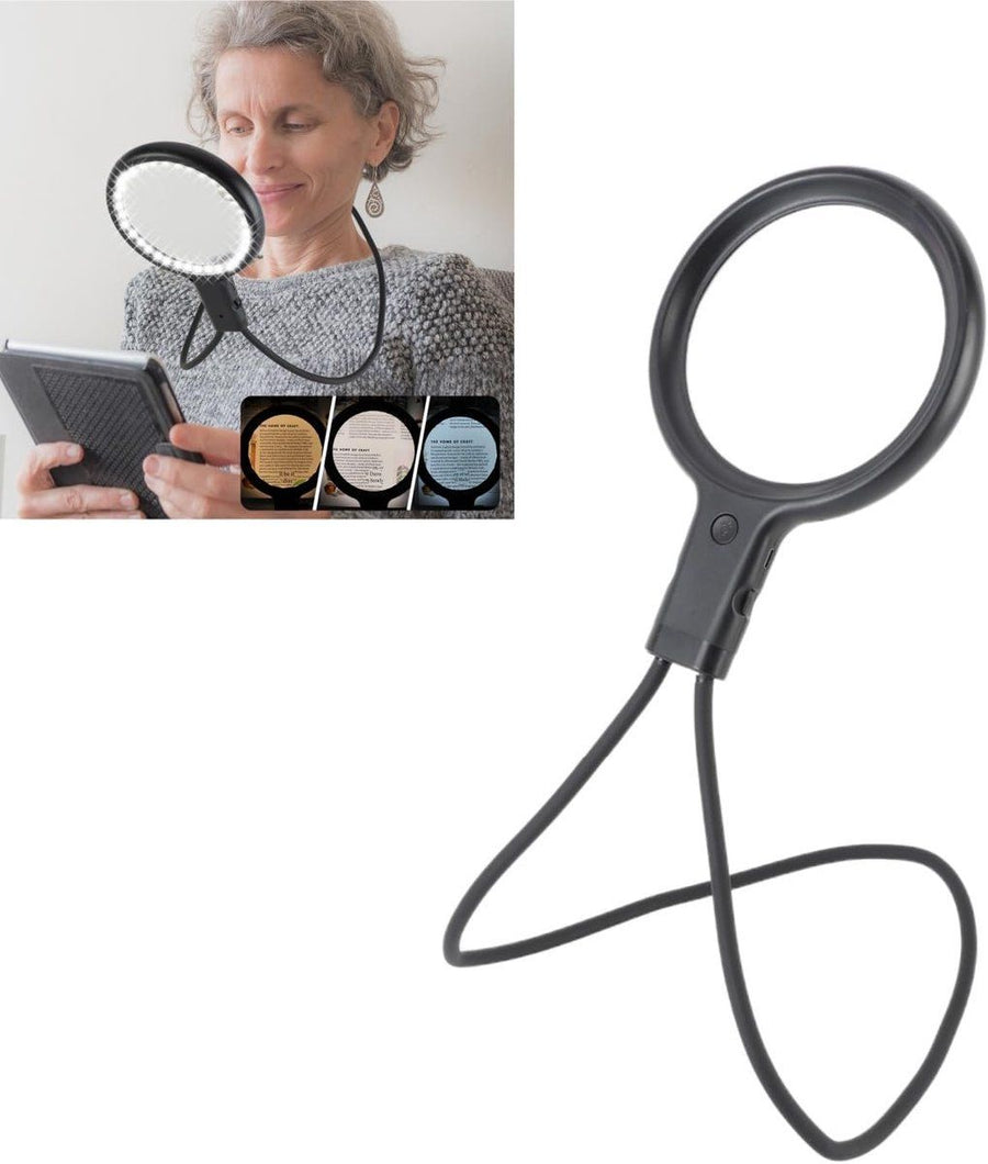 5X 15X hands-free magnifying glass for reading, light magnifying glass, large magnifying glass for reading, for Home, Travel and Daily Use