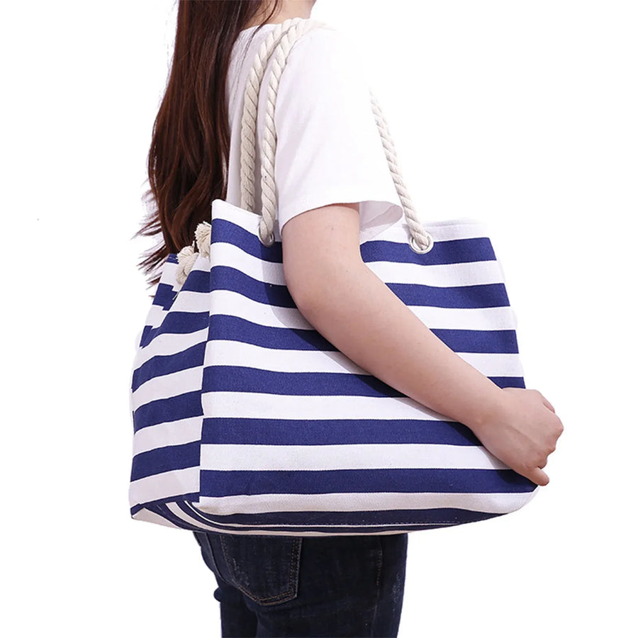 Extra Large Beach Bag with Zipper, Waterproof Sandproof Tote Bag for Women, Travel Shopping Gym and Pool Carry Bag