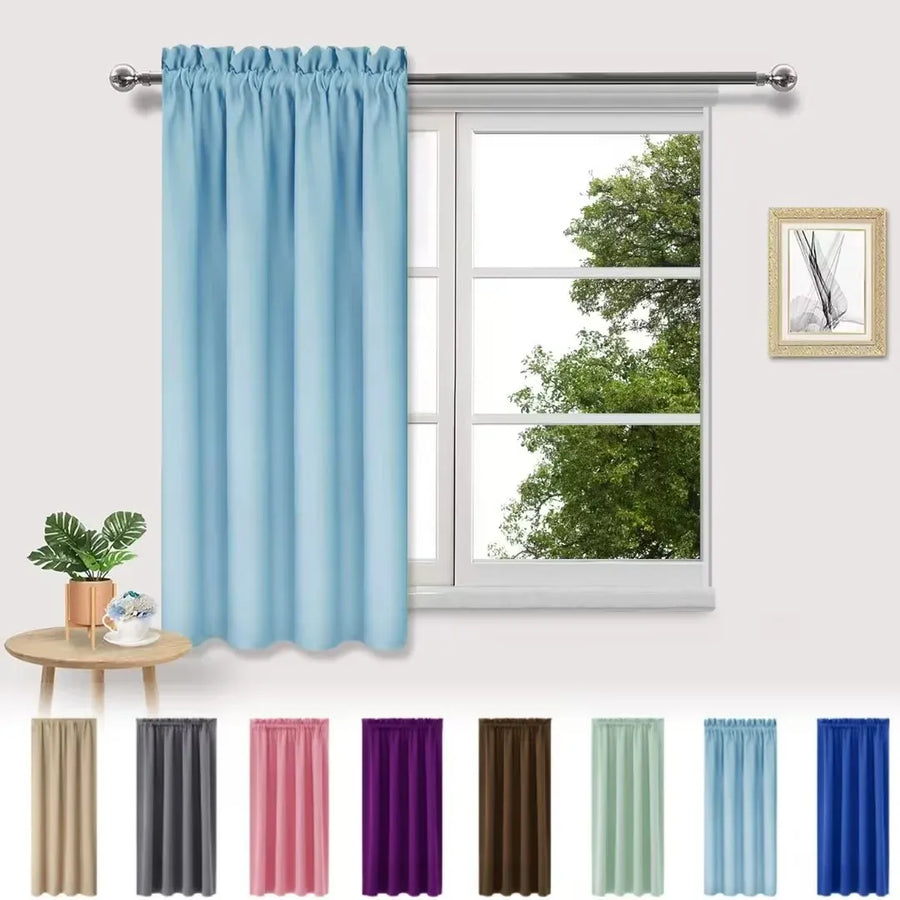 Blackout Curtains for Bedroom and Living Room, Thermal Insulated Noise-Reducing Window Panels, 38 x 45 Inches Each Panel, Light Blue