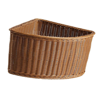 Decorative Corner Basket Made of Imitation Rattan, Triangular, Versatile Use As An Organizer for Bathroom, Living Room, Pantry Or Other