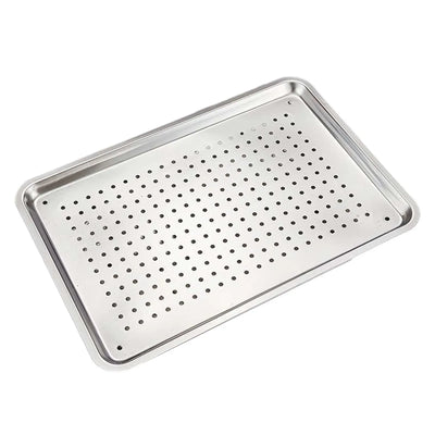Stainless Steel Baking Sheet Food Serving Tray Baking Pan Tray Cookie Sheet for Food Festival Family Gathering Baking Shop, 27cmx20cmx2.5cm Hole