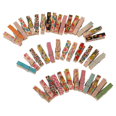 50 Pieces, Pack of Mini Clothespins, Small Wooden Clothes Pins, Photo Paper Craft Clips for Hanging Decorations, 35x10mm