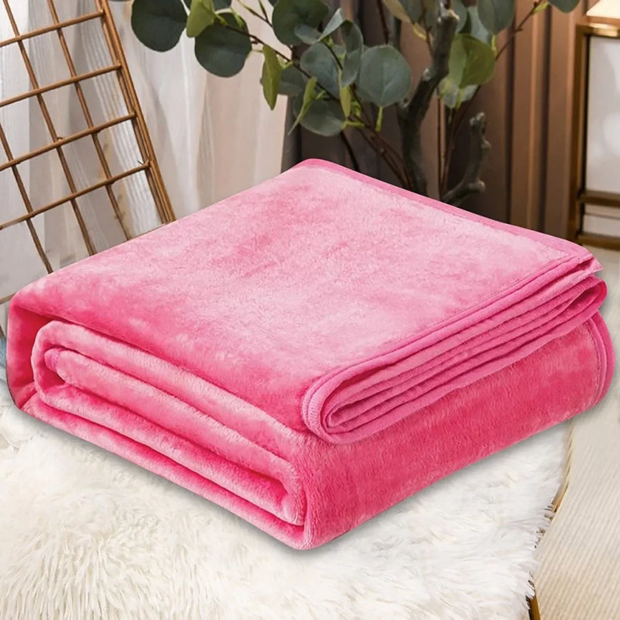 Fleece Throw Blanket for Couch and Sofa, Lightweight Plush Soft All-Season Blanket for Bed and Living Room, 27.55 x 39.37 Inches, Hot Pink