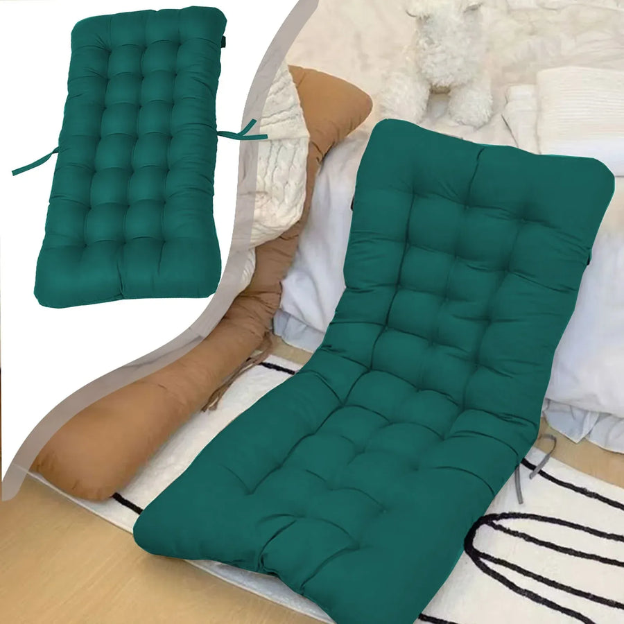 Seat Cushion Outdoor Chair Cushion, Patio Chair Cushion with Tie, Tufted Replacement for Patio Furniture, 14x28 Inches
