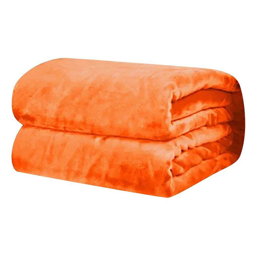 Super Soft Micro Plush Fleece Throw Blanket, Warm Sofa and Bedding Blanket for Home Bedroom Living Room, 50 x 70 cm, Orange