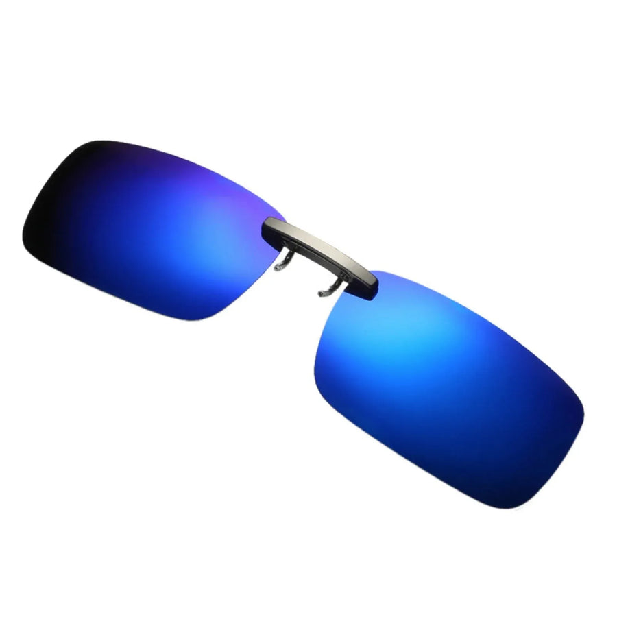 Polarized Clip on Sunglasses for Women and Men, Clips On Your Prescription or Reading Glasses Lightweight Rimless Frameless Suitable for Driving, Blue