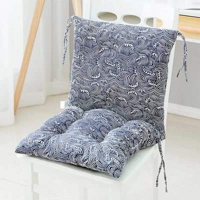 High Back Chair Cushion, All-Weather Rainproof Cushion with Straps, Indoor Outdoor Rocking Chair Pad for Patio, 15.74x15.74 Inch, Blue