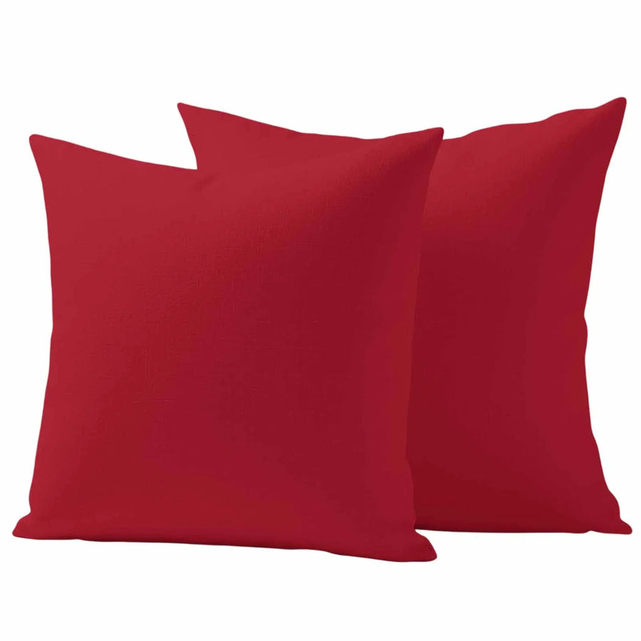 Outdoor Pillow Covers 20"x20" Set of 2, Plain Waterproof Throw Pillow Covers for Patio Furniture, Decorative Cushion Covers, Red