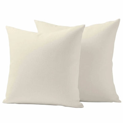 Cream Outdoor Pillow Covers 18"x18" Set of 2, Plain Waterproof Throw Pillow Covers for Patio Sofa Furniture and Porch Decor