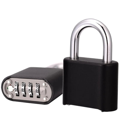 2 Pieces Combination Lock, 4-Digit Heavy-Duty Combo Lock, Combination Padlock Outdoor Waterproof Gate Locks for Outdoor Fence, Gate Hasps (2 Pieces)