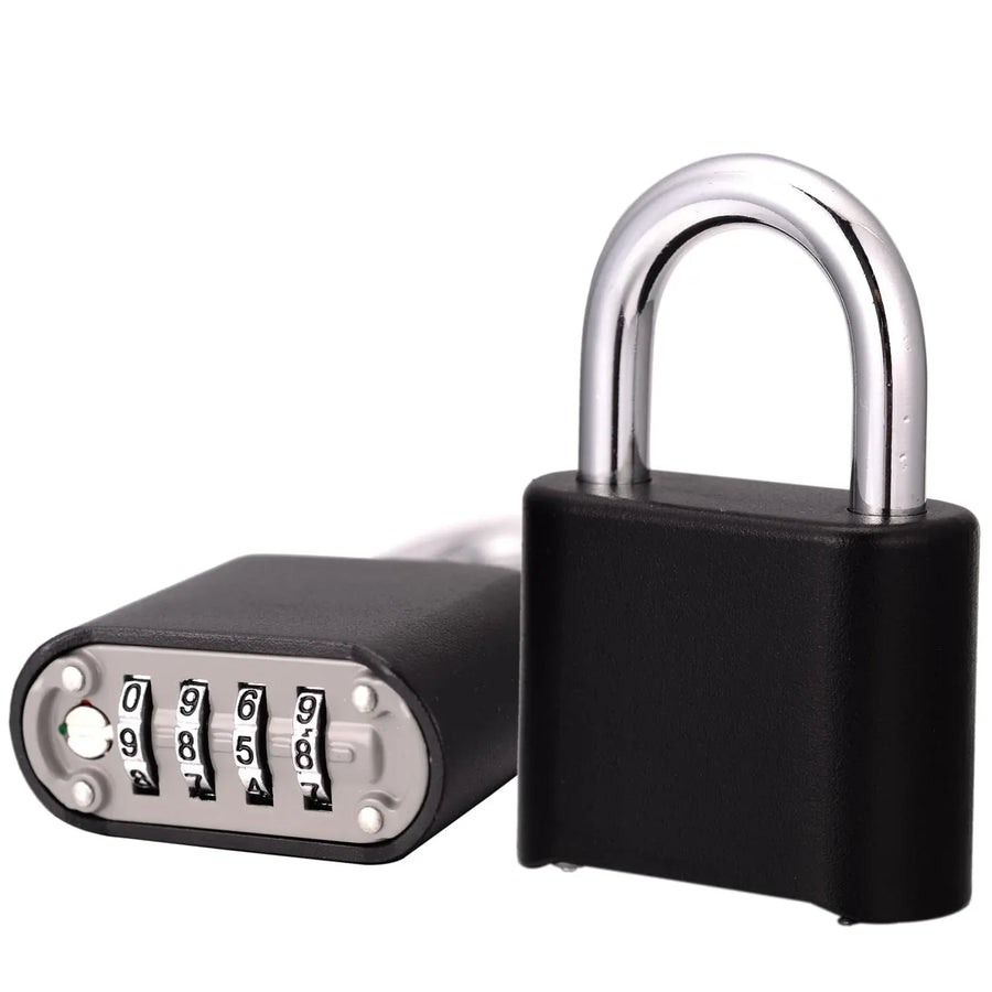 2 Pieces Combination Lock, 4-Digit Heavy-Duty Combo Lock, Combination Padlock Outdoor Waterproof Gate Locks for Outdoor Fence, Gate Hasps (2 Pieces)