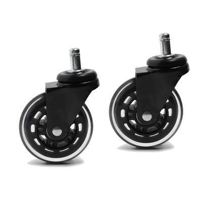Office Chair Wheels, 3 inch 11*22cm Caster Wheels Replacement for Hardwood Floors and Carpet, Heavy-Duty Casters with 650 lbs Load Capacity, Black
