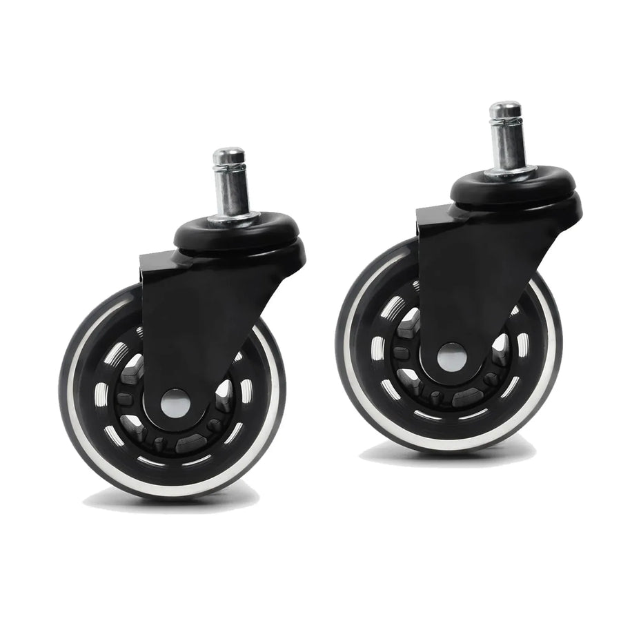 Office Chair Wheels, 3 inch 11*22cm Caster Wheels Replacement for Hardwood Floors and Carpet, Heavy-Duty Casters with 650 lbs Load Capacity, Black