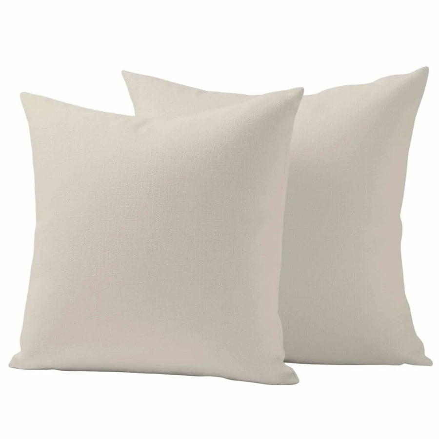 Ivory Outdoor Pillow Covers, Waterproof Decorative Throw Pillowcases Set of 2 for Patio Sofa Furniture, Ivory White
