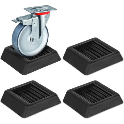 4 Pack Furniture Wheel Stopper Caster Cups, Non-Slip Pads Rubber Bed Frame to Prevent Sliding for Any with Wheels, Fits 1-4 Inch Wheels