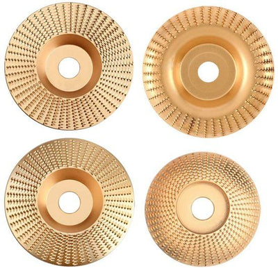 4 Pack Tungsten Carbide Angle Grinder Discs, 115 and 125 mm Wood Shaping Grinding and Carving Wheels for Compatible Grinders