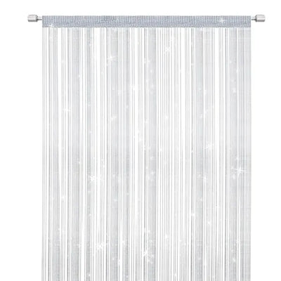 White String Door Curtain, 100 x 200 cm Tassel Room Divider for Doorways, Windows, Home Decor and Interior Spaces