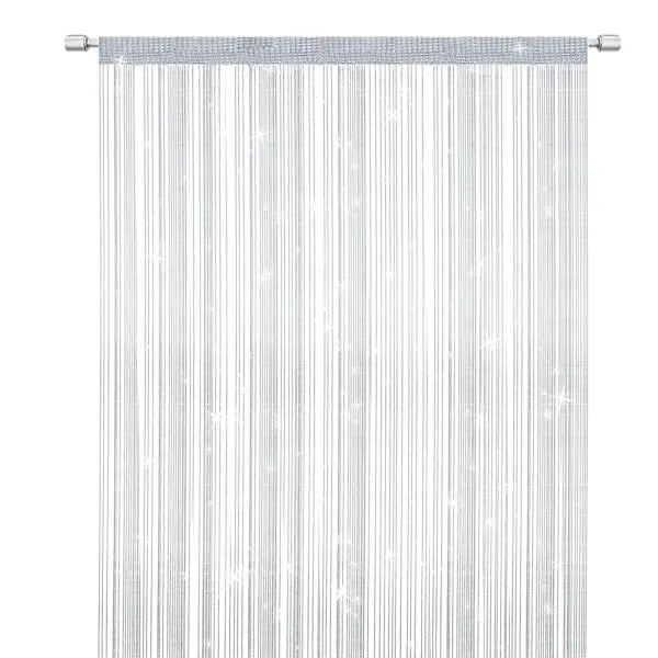 White String Door Curtain, 100 x 200 cm Tassel Room Divider for Doorways, Windows, Home Decor and Interior Spaces