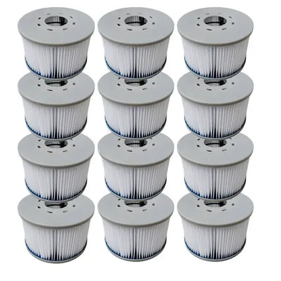 12 Pack Replacement Filter Cartridges for Inflatable MSPA Hot Tubs, 106 mm Diameter Spa Filters for Water Filtration