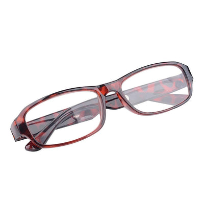 Reading Glasses with Optical Lenses for Close Reading, Computer Work and Everyday Vision Support at Home, Red Brown, 600 Degree