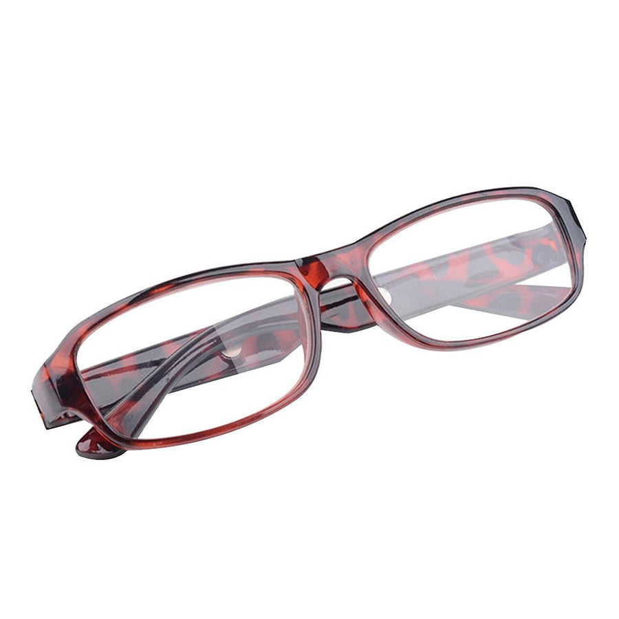 Reading Glasses with Optical Lenses for Close Reading, Computer Work and Everyday Vision Support at Home, Red Brown, 500 Degree