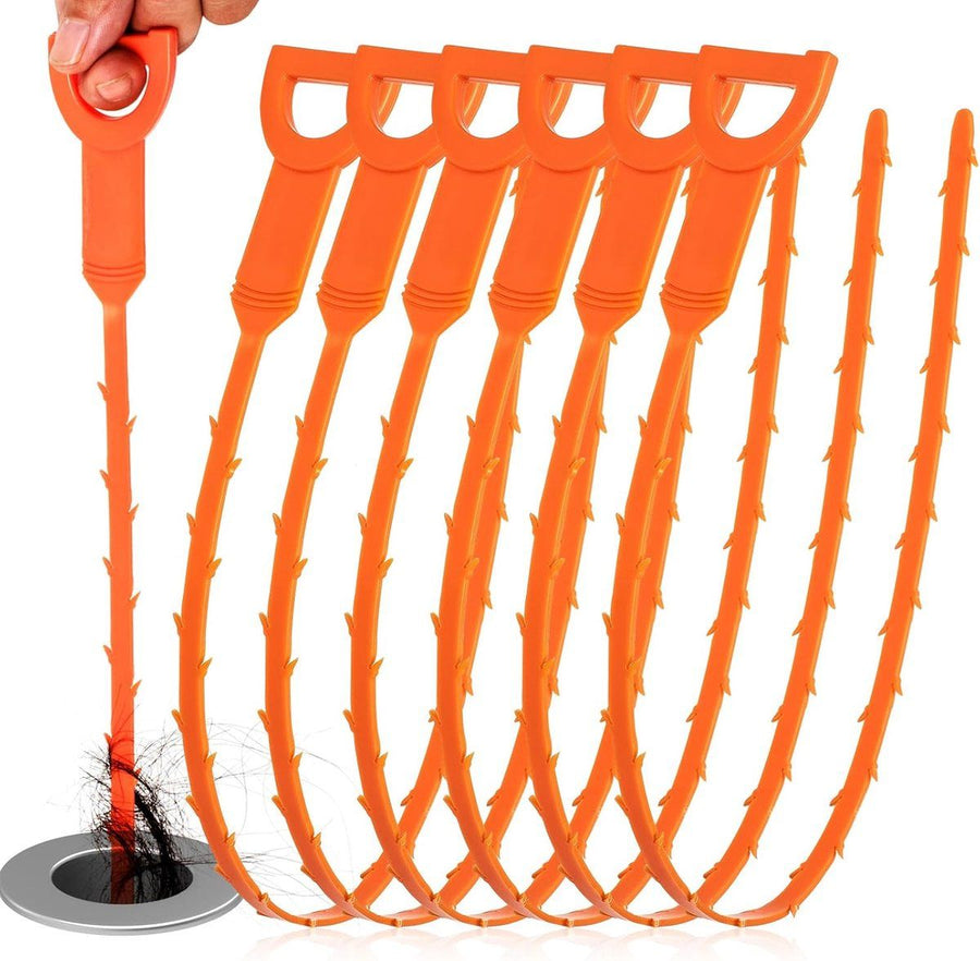 6 Pack 50 cm Drain Snake Hair Removers, Flexible Drain Cleaning Tools for Shower, Sink, Washbasin and Bathtub Clogs
