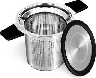 Stainless Steel Tea Strainer, Fine Mesh Loose Leaf Tea Filter with Heat Resistant Handle for Teapots, Mugs and Tea Cups