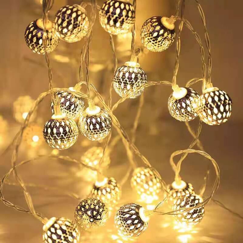 Moroccan Style LED String Lights, 3 m 20 LED Warm White Indoor Decorative Lights for Christmas, Bedroom, Window and Party Decor