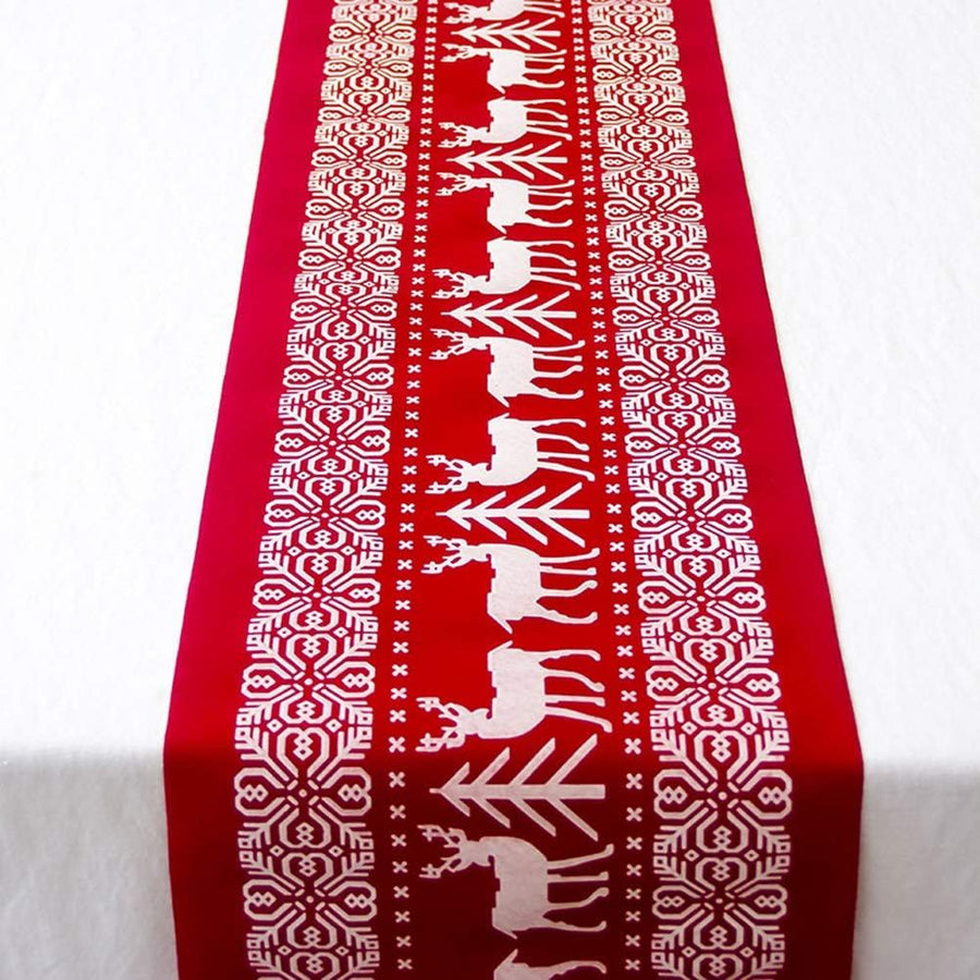 Christmas Cotton Linen Table Runner, 28 x 270 cm, Washable Holiday Table Decoration for Dining Room, Party and Seasonal Home Decor