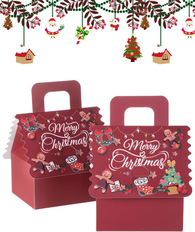20 Pack Christmas Gift Boxes, Festive Apple and Candy Treat Boxes for Christmas Eve, Party Favors, Holiday Wrapping and Small Gifts