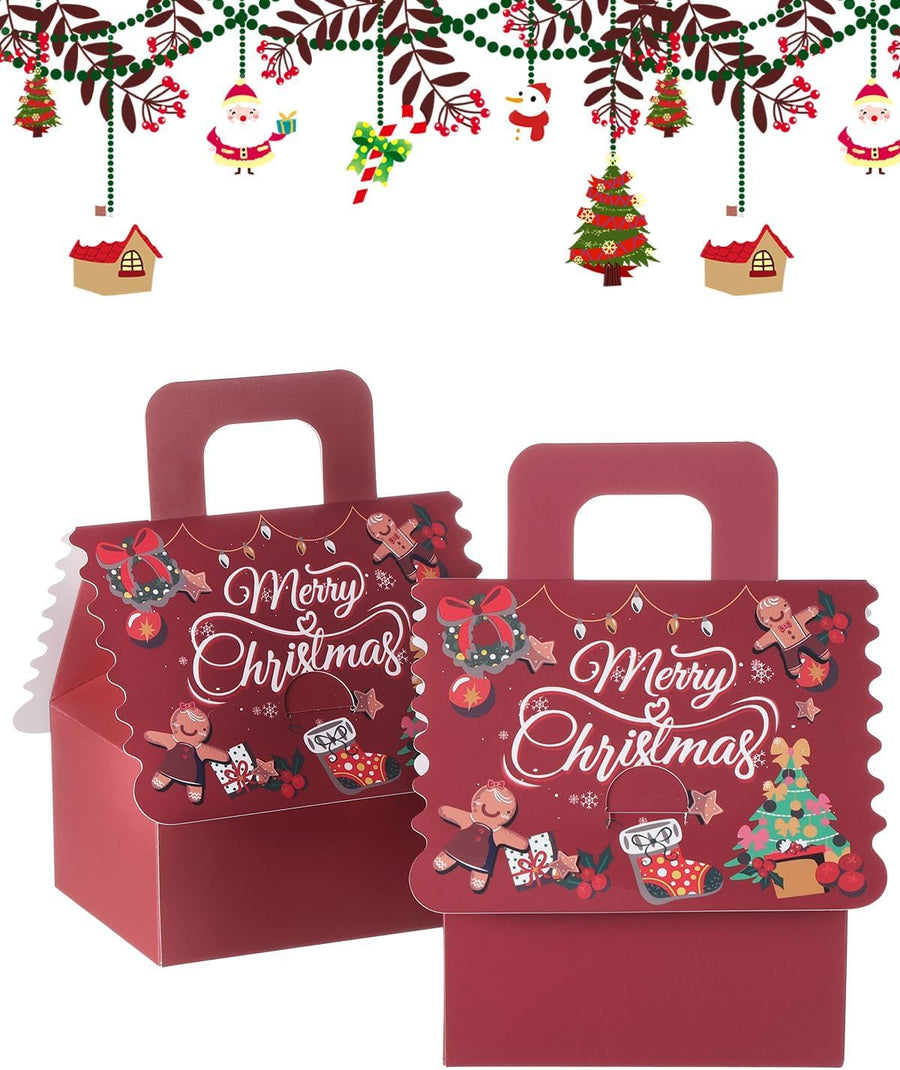 20 Pack Christmas Gift Boxes, Festive Apple and Candy Treat Boxes for Christmas Eve, Party Favors, Holiday Wrapping and Small Gifts