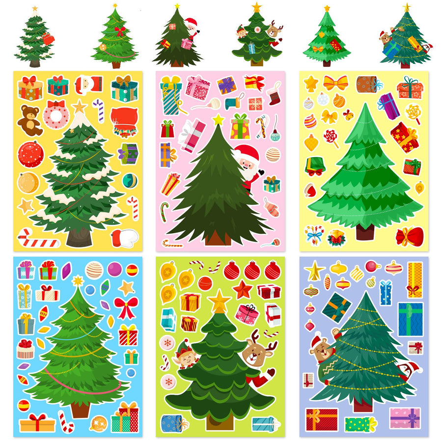 18 Piece Christmas Craft Sticker Set, DIY Holiday Decoration Stickers for Party Favors, Classroom Activities, Cards and Gift Crafts